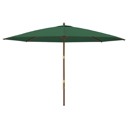 Ombrellone da giardino con palo in legno 400 x 273 cm verde 02_0008371