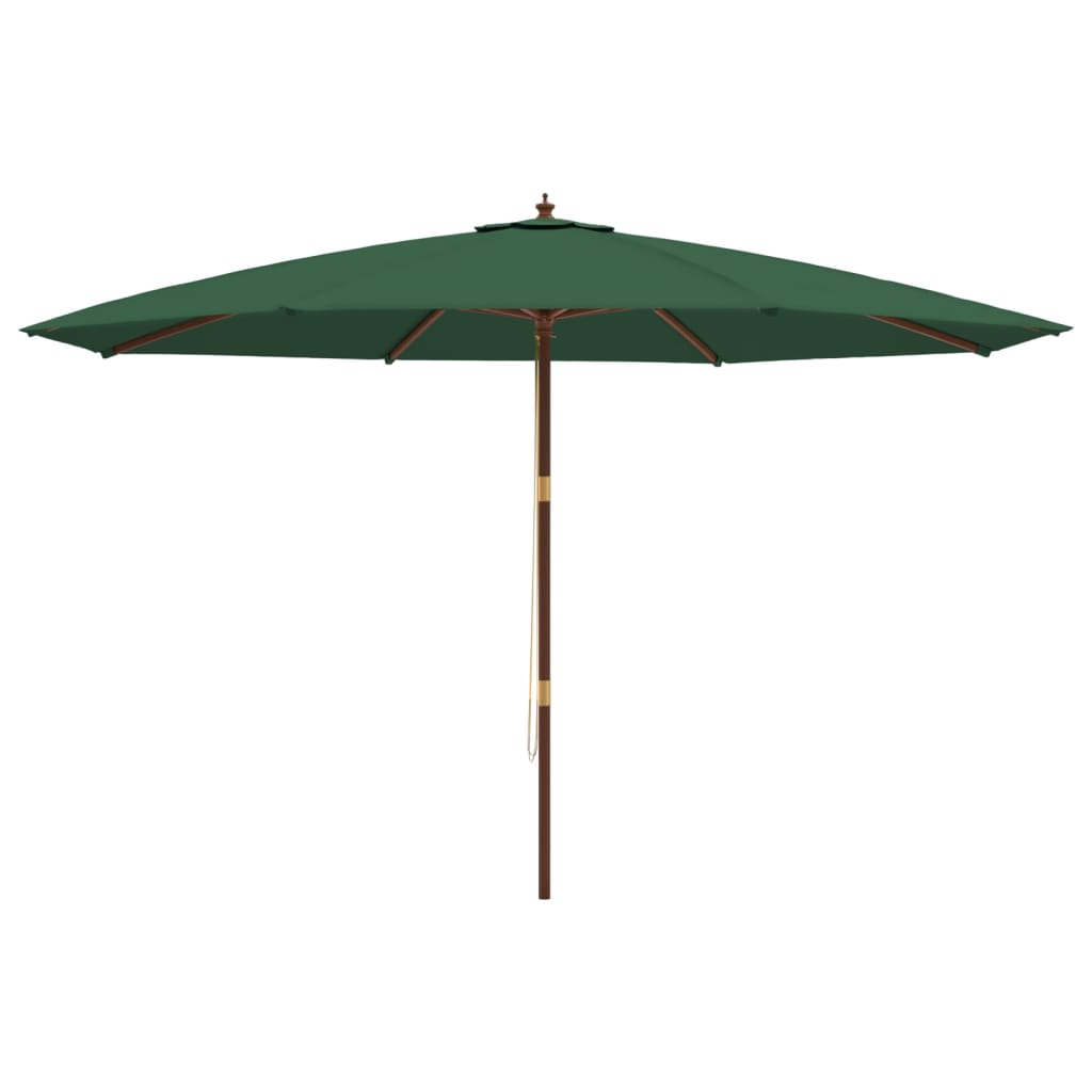 Ombrellone da Giardino con Palo in Legno Verde 400x273 cm