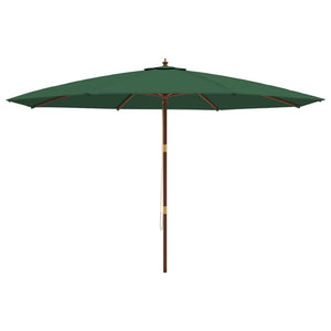 Ombrellone da Giardino con Palo in Legno Verde 400x273 cm