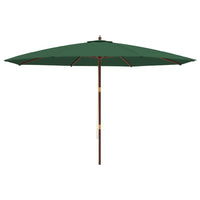 Ombrellone da Giardino con Palo in Legno Verde 400x273 cm 363176