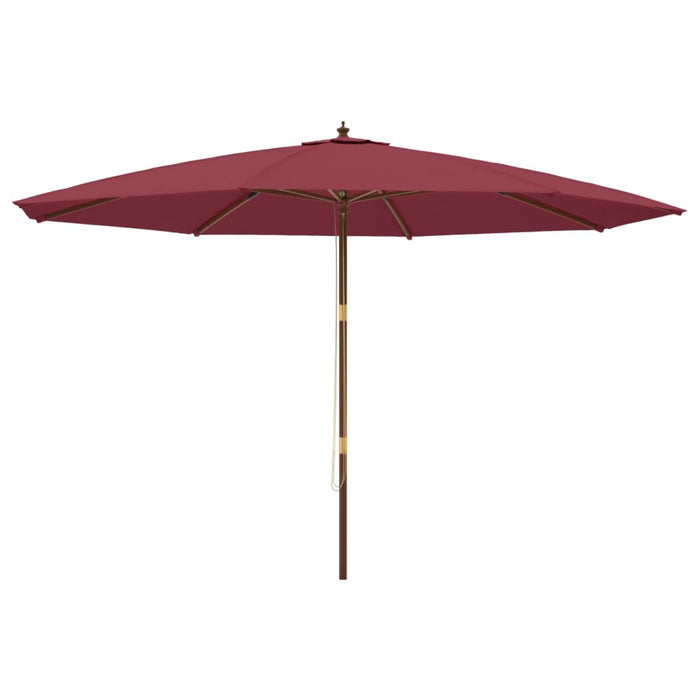 Ombrellone da Giardino con Palo Legno Rosso Bordeaux 400x273 cm