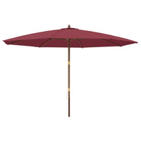Ombrellone da giardino con palo in legno 400 x 273 cm rosso bordeaux 02_0008351