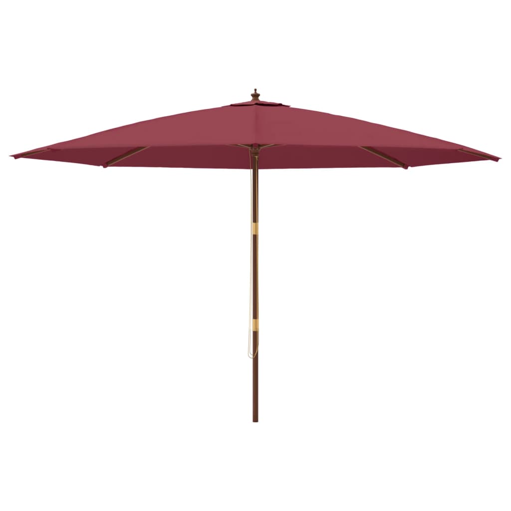 Ombrellone da Giardino con Palo Legno Rosso Bordeaux 400x273 cm