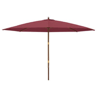 Ombrellone da Giardino con Palo Legno Rosso Bordeaux 400x273 cm