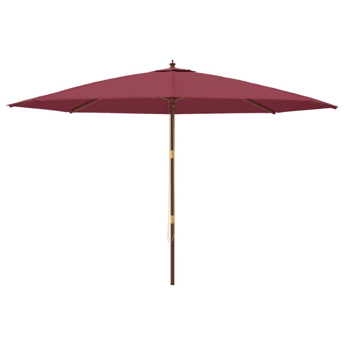 Ombrellone da giardino con palo in legno 400 x 273 cm rosso bordeaux 02_0008351
