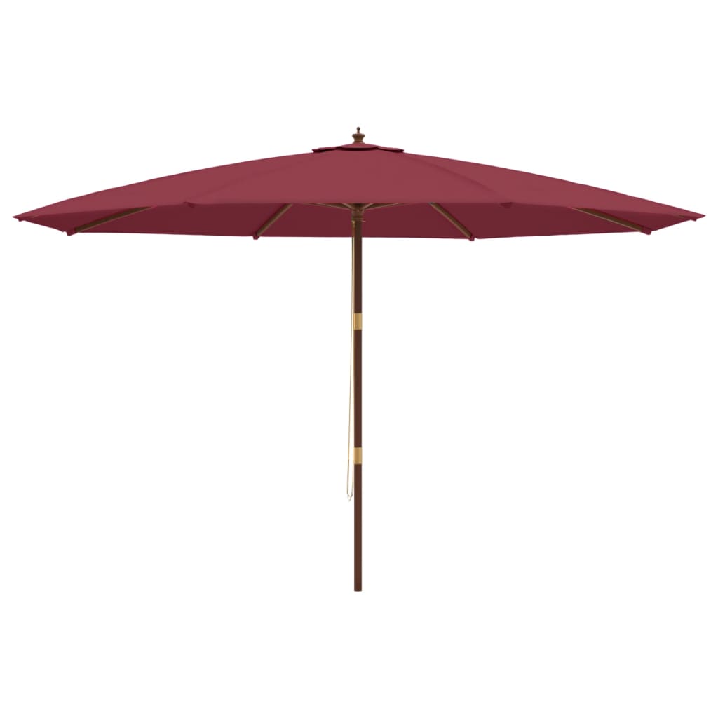 Ombrellone da Giardino con Palo Legno Rosso Bordeaux 400x273 cm
