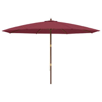 Ombrellone da Giardino con Palo Legno Rosso Bordeaux 400x273 cm