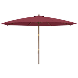 Ombrellone da Giardino con Palo Legno Rosso Bordeaux 400x273 cm