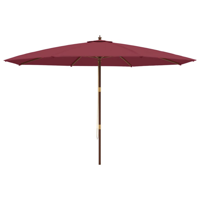 Ombrellone da Giardino con Palo Legno Rosso Bordeaux 400x273 cm