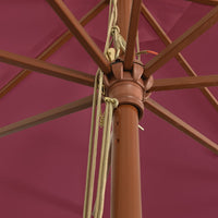 Ombrellone da Giardino con Palo Legno Rosso Bordeaux 400x273 cm