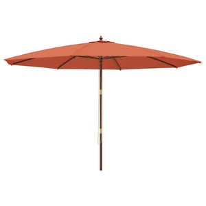 Ombrellone da Giardino con Palo in Legno Terracotta 400x273 cm