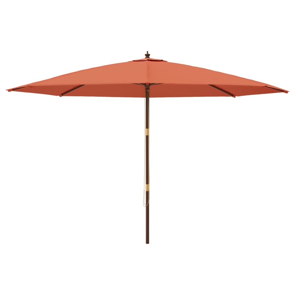 Ombrellone da Giardino con Palo in Legno Terracotta 400x273 cm