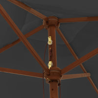 Ombrellone da giardino con palo in legno 198 x 198 x 231 cm antracite 02_0008333