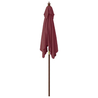 Ombrellone da giardino con palo in legno 198 x 198 x 231 cm rosso bordeaux 02_0008348