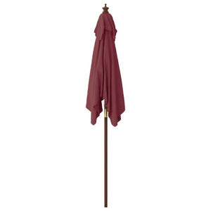 Ombrellone da giardino con palo in legno 198 x 198 x 231 cm rosso bordeaux 02_0008348