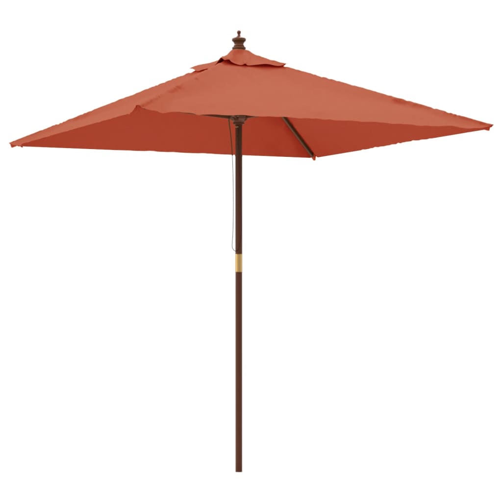 Ombrellone Giardino con Palo in Legno Terracotta 198x198x231 cm 363188