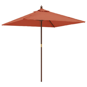 Ombrellone Giardino con Palo in Legno Terracotta 198x198x231 cm 363188