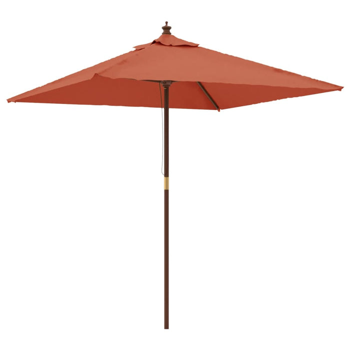 Ombrellone Giardino con Palo in Legno Terracotta 198x198x231 cm 363188