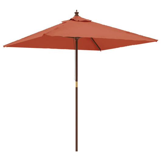 Ombrellone da giardino con palo in legno 198 x 198 cm arancione 02_0008363