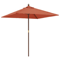 Ombrellone Giardino con Palo in Legno Terracotta 198x198x231 cm 363188