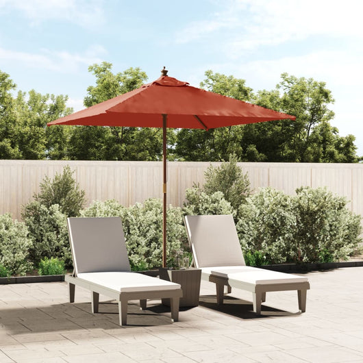Ombrellone Giardino con Palo in Legno Terracotta 198x198x231 cm 363188