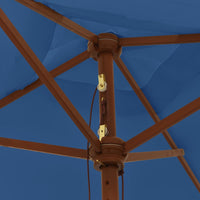 Ombrellone da giardino con palo in legno 198 x 198 x 231 cm blu 02_0008338