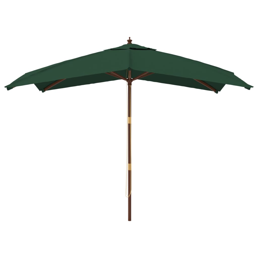 Ombrellone da giardino con palo in legno 300 x 300 x 273 cm verde 02_0008370