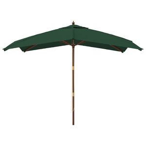 Ombrellone da giardino con palo in legno 300 x 300 x 273 cm verde 02_0008370