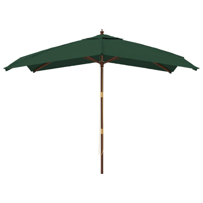Ombrellone da giardino con palo in legno 300 x 300 x 273 cm verde 02_0008370