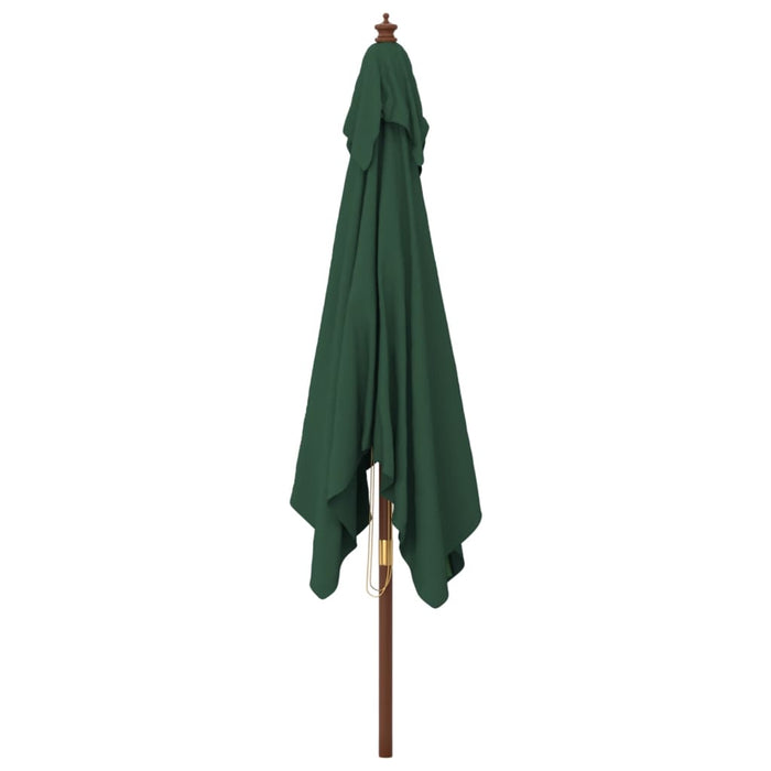 Ombrellone da giardino con palo in legno 300 x 300 x 273 cm verde 02_0008370