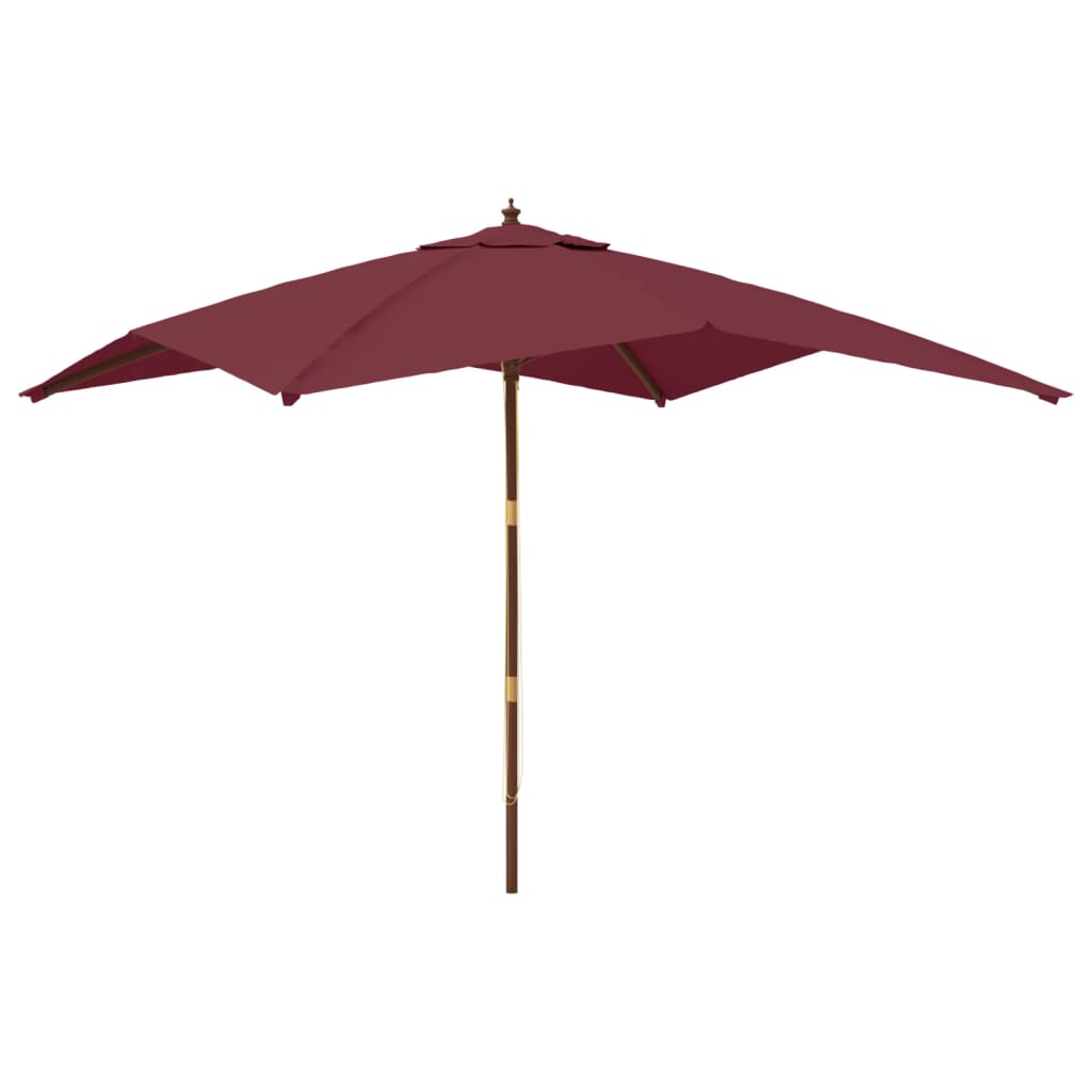 Ombrellone da giardino con palo in legno 300 x 300 x 273 cm rosso bordeaux 02_0008350