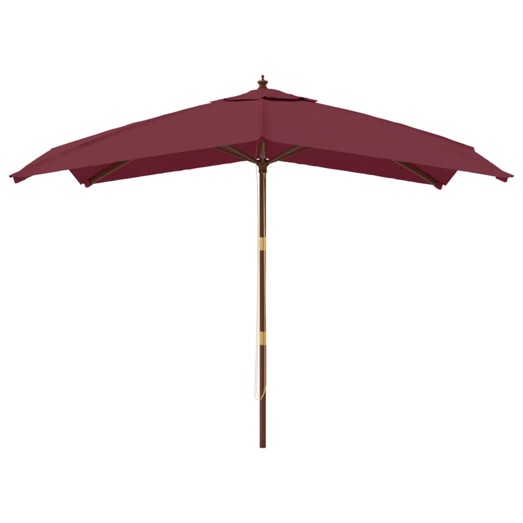 Ombrellone da Giardino Palo Legno Rosso Bordeaux 300x300x273 cm 363195
