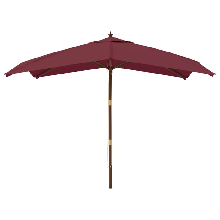 Ombrellone da Giardino Palo Legno Rosso Bordeaux 300x300x273 cm 363195