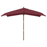 Ombrellone da giardino con palo in legno 300 x 300 x 273 cm rosso bordeaux 02_0008350