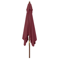 Ombrellone da giardino con palo in legno 300 x 300 x 273 cm rosso bordeaux 02_0008350