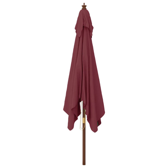 Ombrellone da giardino con palo in legno 300 x 300 x 273 cm rosso bordeaux 02_0008350