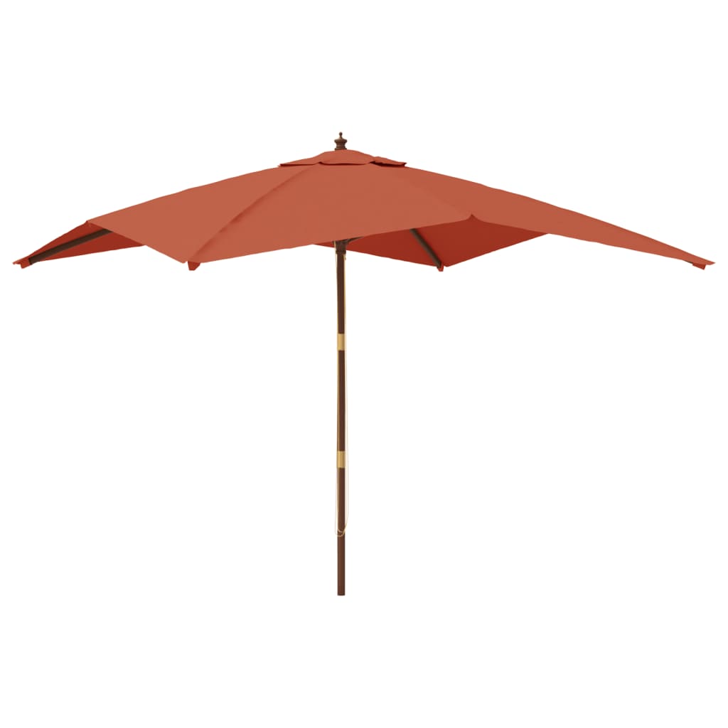 Ombrellone da Giardino Palo in Legno Terracotta 300x300x273 cmcod mxl 126958