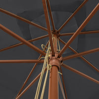 Ombrellone da giardino con palo in legno 300 x 300 x 273 cm nero 02_0008345