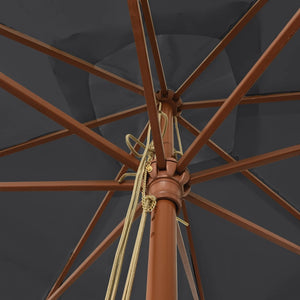 Ombrellone da giardino con palo in legno 300 x 300 x 273 cm nero 02_0008345