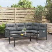 Divano Angolare da Giardino-Sofa da Giardino-Divanetto da esterno Antracite in Acciaio e Textilene