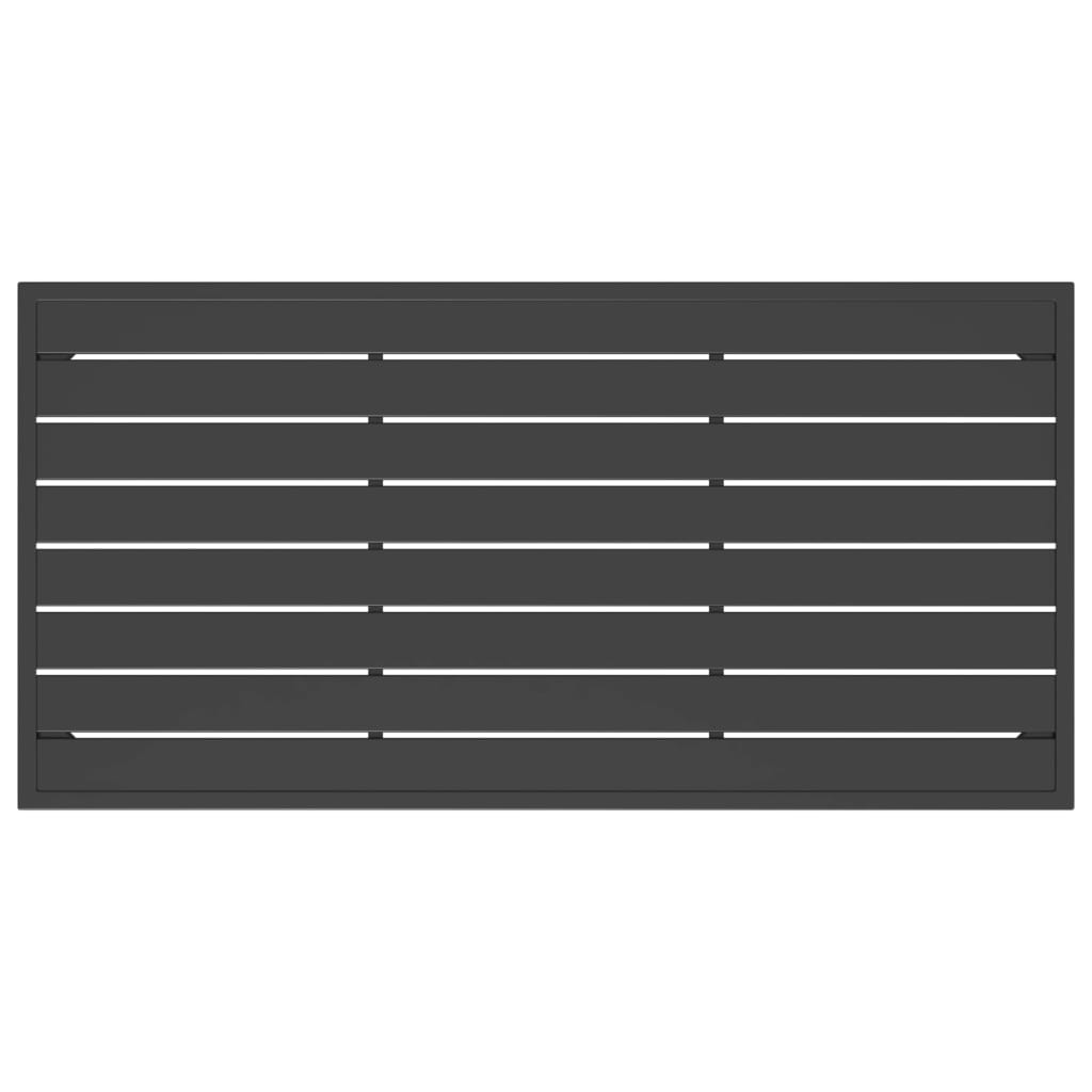 Tavolino da Giardino Antracite 110x55x35 cm Acciaio 362813