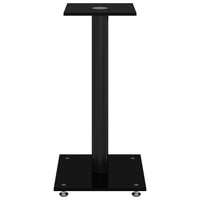 Pedane per Casse 2pz Nero Vetro Temperato Design a 1 Pilastro 51808