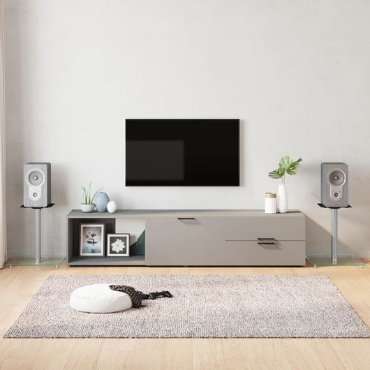 Pedane Casse 2pz Argento Vetro Temperato Design a 1 Pilastrocod mxl 127559