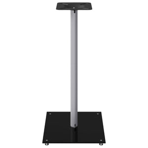 Pedane Casse 2pz Nero Argento Vetro Temperato Design 1 Pilastro 51816