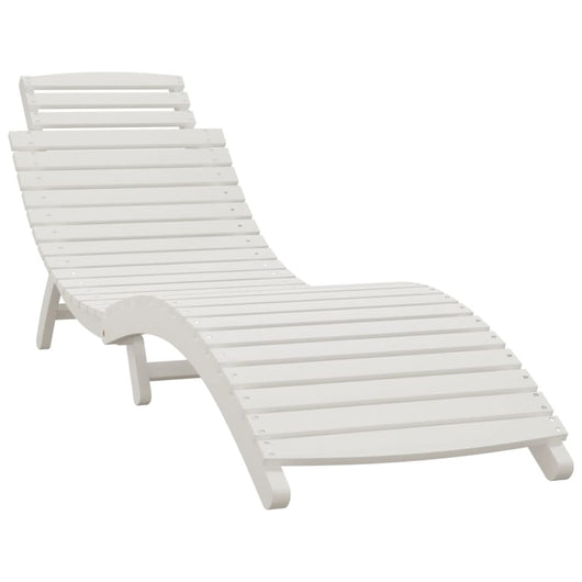 Sedia a sdraio lettino da giardino prendisole terrazza mobili da esterno 184 x 55 x 64 cm legno massello di acacia bianco 02_0012699