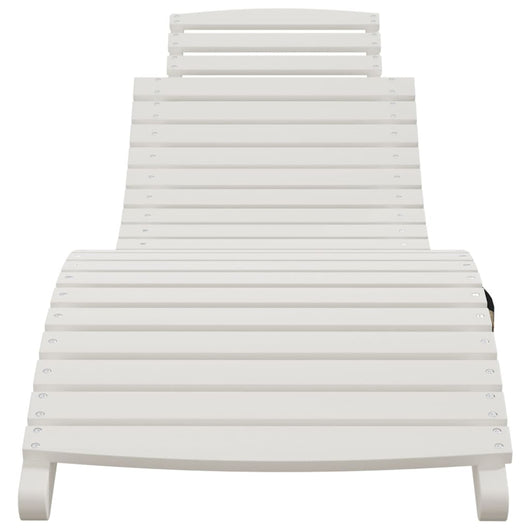 Sedia a sdraio lettino da giardino prendisole terrazza mobili da esterno 184 x 55 x 64 cm legno massello di acacia bianco 02_0012699