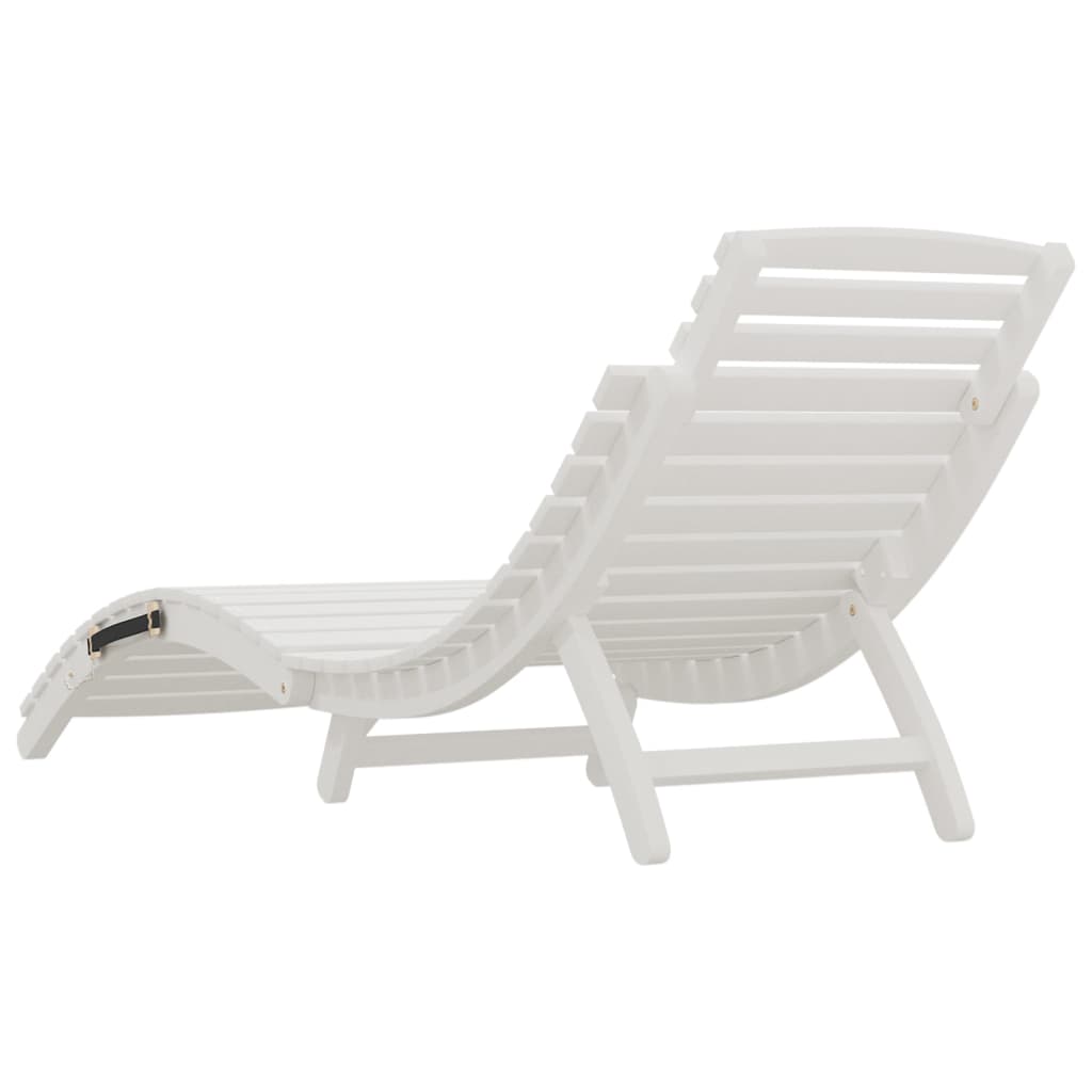 Sedia a sdraio lettino da giardino prendisole terrazza mobili da esterno 184 x 55 x 64 cm legno massello di acacia bianco 02_0012699