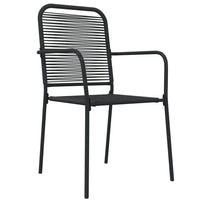 Set da Pranzo da Giardino 7 pz Nero Corda di Cotone e Acciaio 3156537