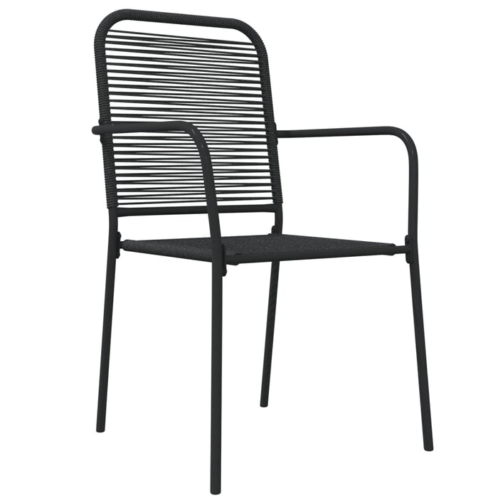 Set da Pranzo da Giardino 7 pz Nero Corda di Cotone e Acciaio 3156537