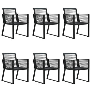 Set da Pranzo da Giardino 7 pz Nero in Rattan PVC 3156545